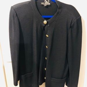 Black St. John knit jacket.